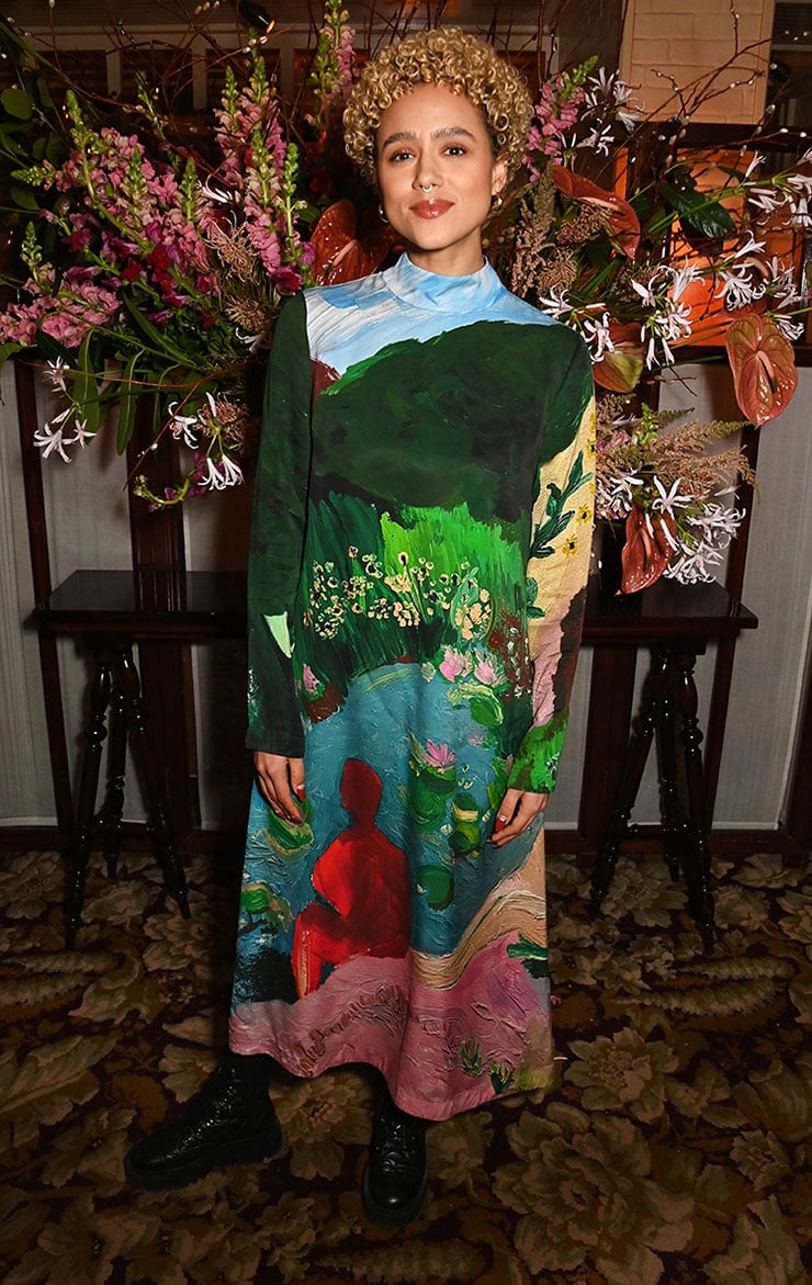 Nathalie Emmanuel attends a lunch reception with special guests Cynthia Erivo and Ariana Grande