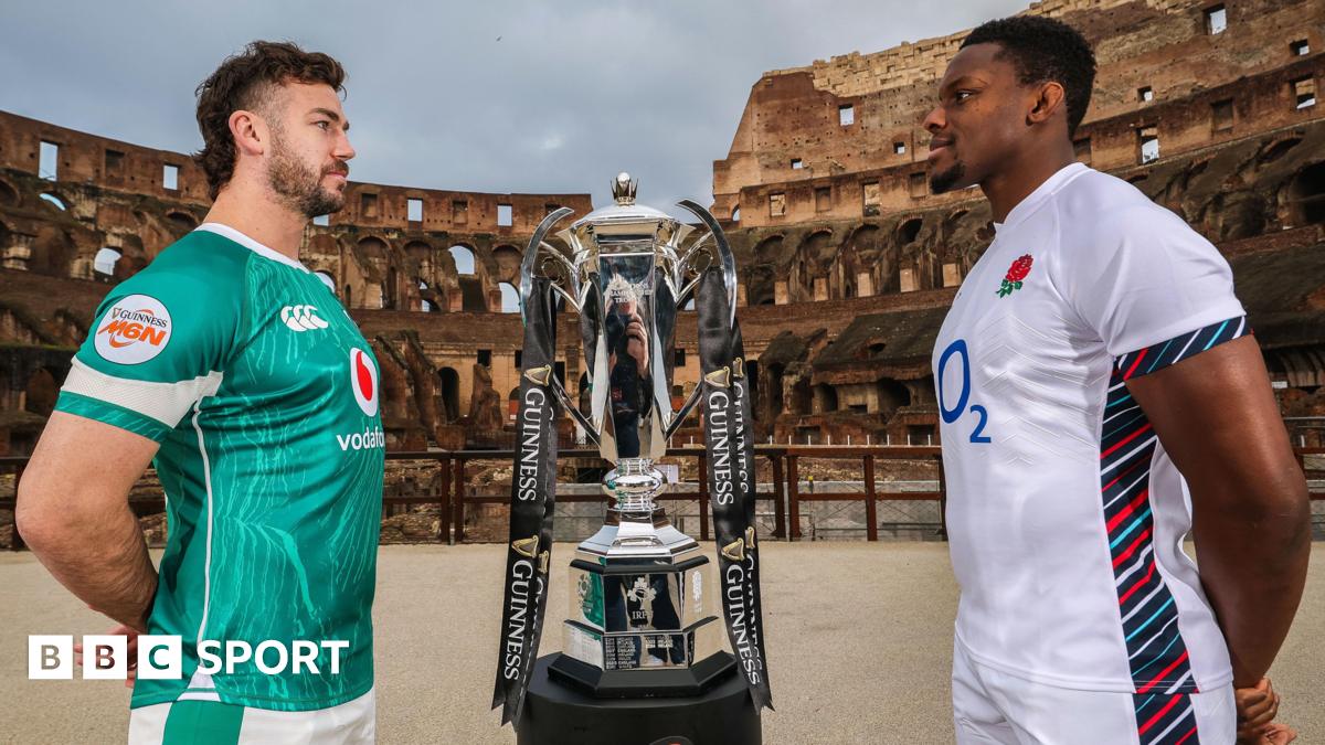 Ireland captain Caelan Doris with England counterpart Maro Itoje at the 2025 Six Nations launch