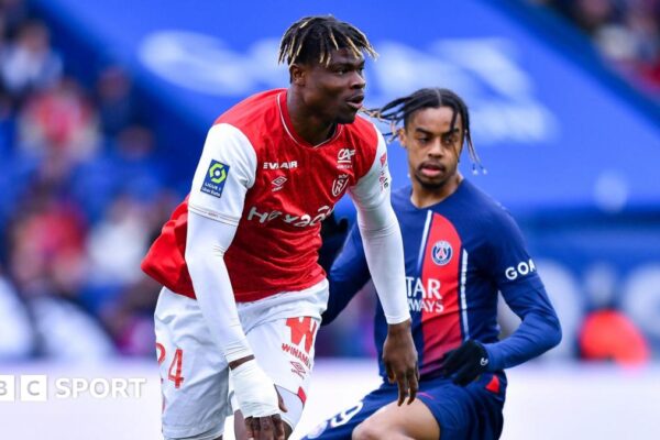 Wolverhampton Wanderers: Club seal £16.6m move for Reims defender Emmanuel Agbadou Emmanuel Agbadou playing for Reims in Ligue 1