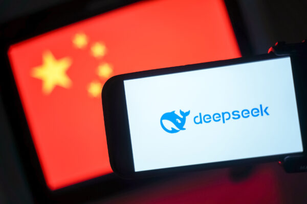 Chinese flag DeepSeek logo