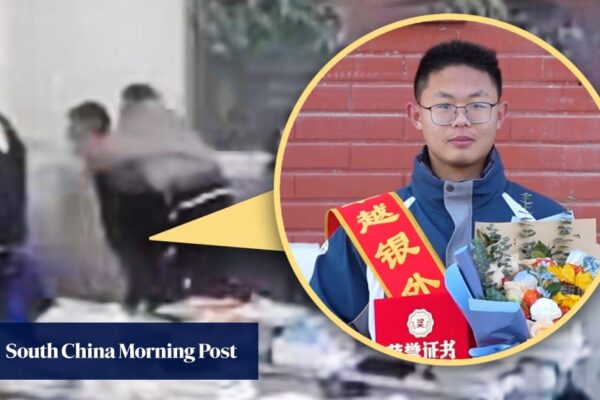 China student honoured for carrying classmate on his back to safety during quake