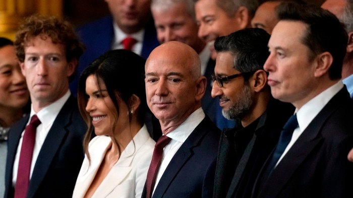Guests including Mark Zuckerberg, Jeff Bezos, Sundar Pichai and Elon Musk, at the presidential inauguration