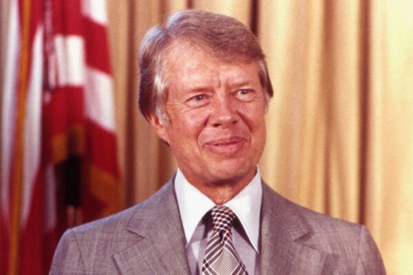 Portrait of US President Jimmy Carter taken in the Oval Office of the White House in 1977. (AP Photo)