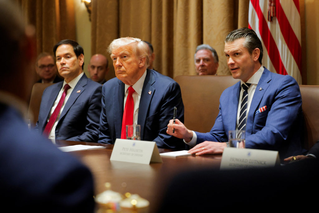 U.S. President Trump hosts his first cabinet meeting