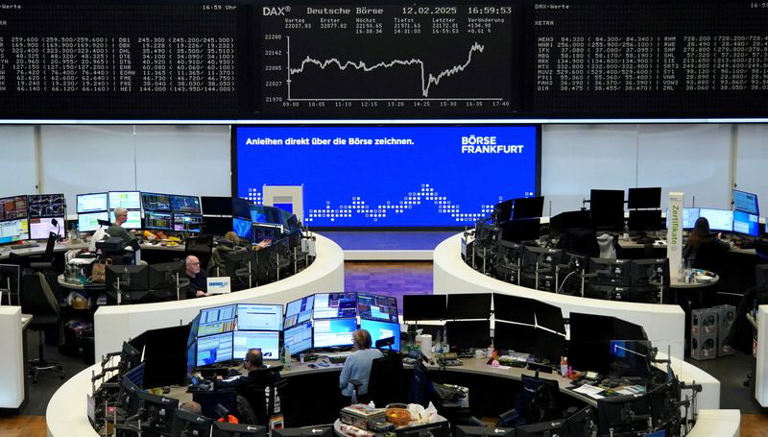 European shares climb record peak on Nestle earnings, Ukraine peace deal prospects