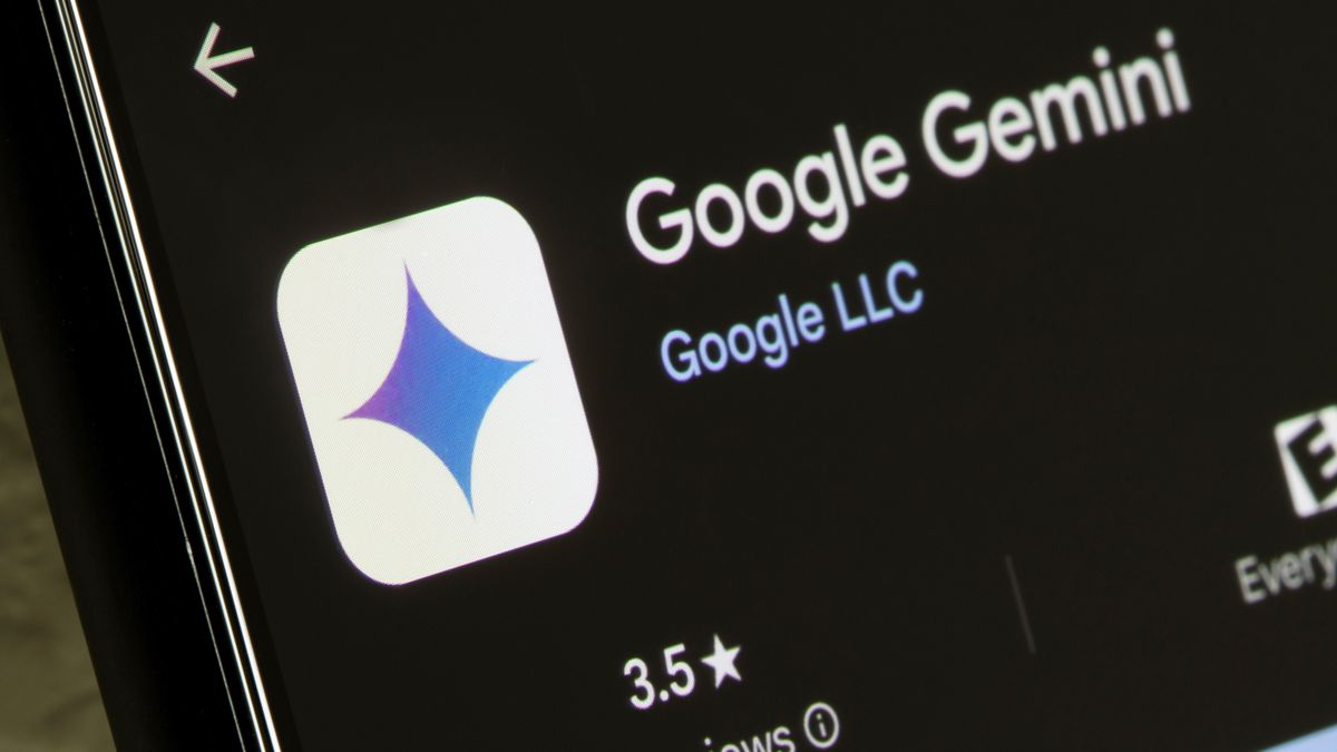 A close up image of the Google Gemini app in the Play Store