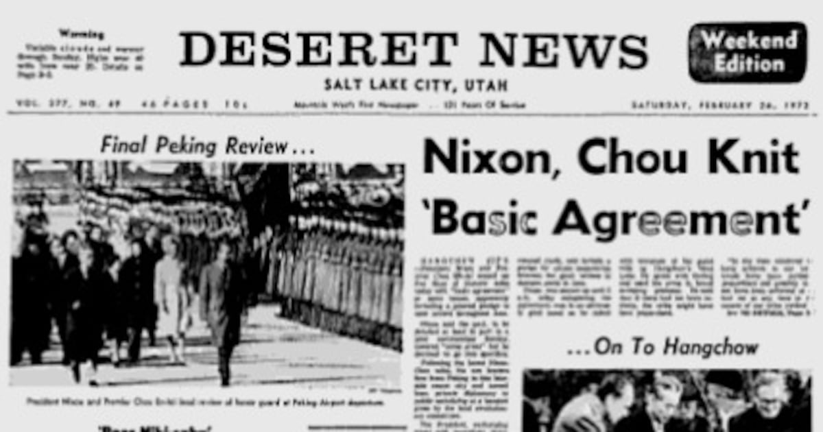 Nixon’s trip to China concluded with a promise and a couple of pandas – Deseret News
