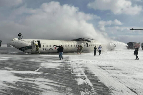 Delta plane flips over while landing in Toronto from Minneapolis, officials say