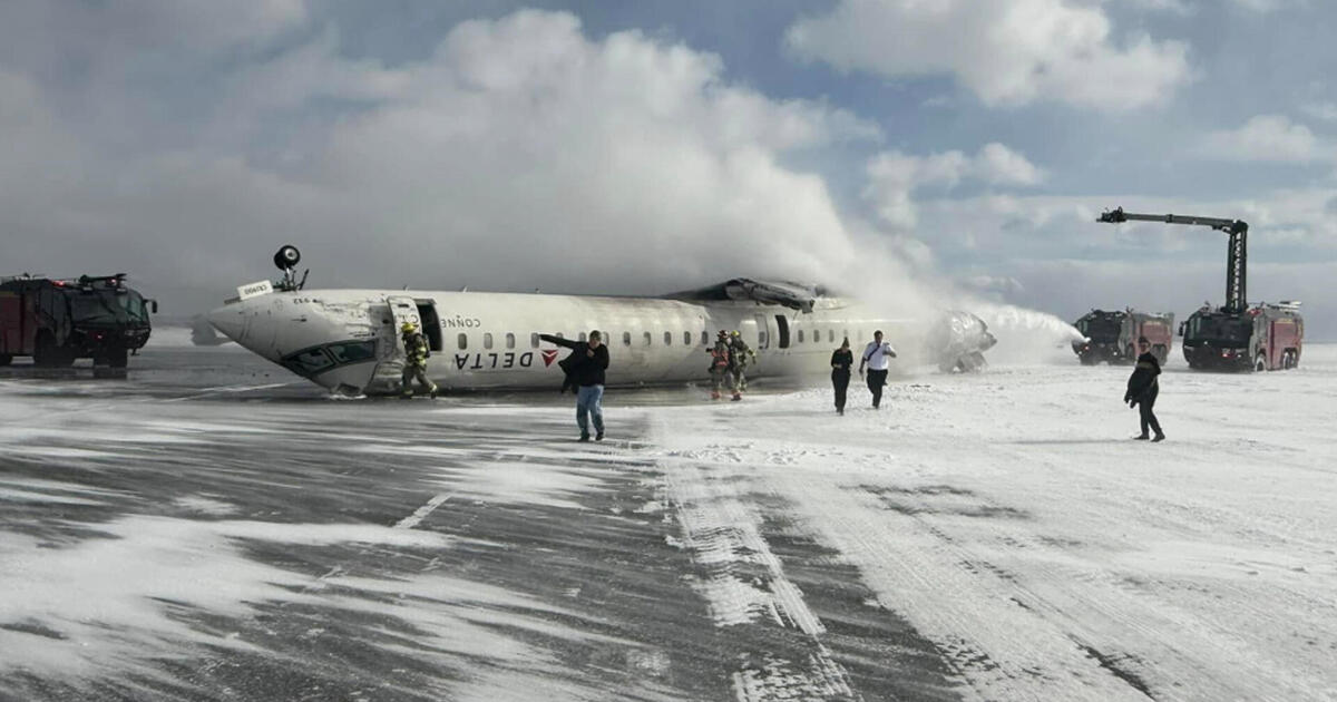 Delta plane flips over while landing in Toronto from Minneapolis, officials say