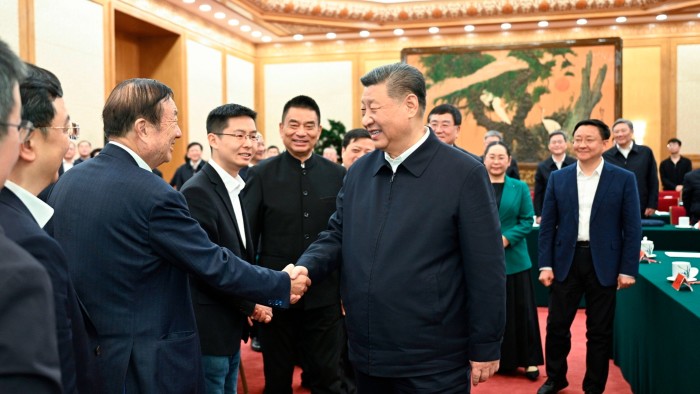 Chinese President Xi Jinping meets representatives of private enterprise in Beijing