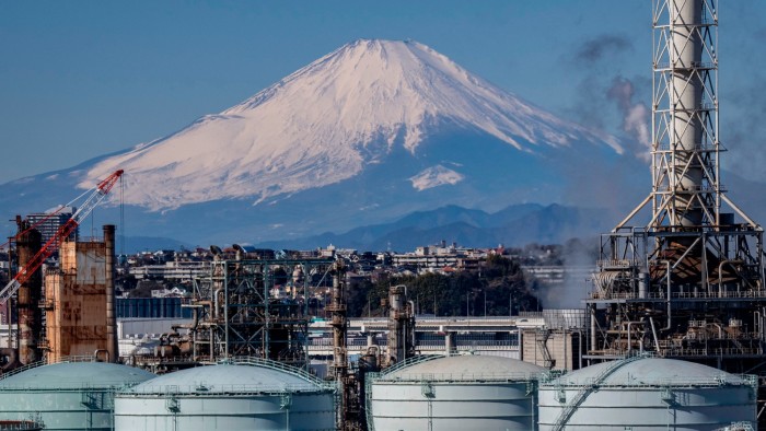 The Keihin Industrial Zone with Mount Fuji in the background