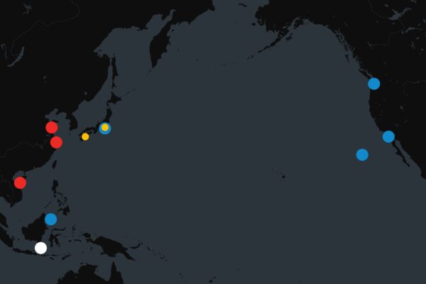 Map Shows US and Chinese Aircraft Carriers in Pacific This Week