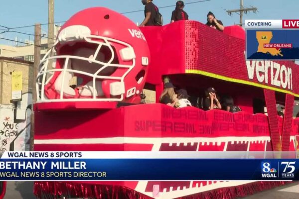 Super Bowl parade features celebrities, floats and marching bands