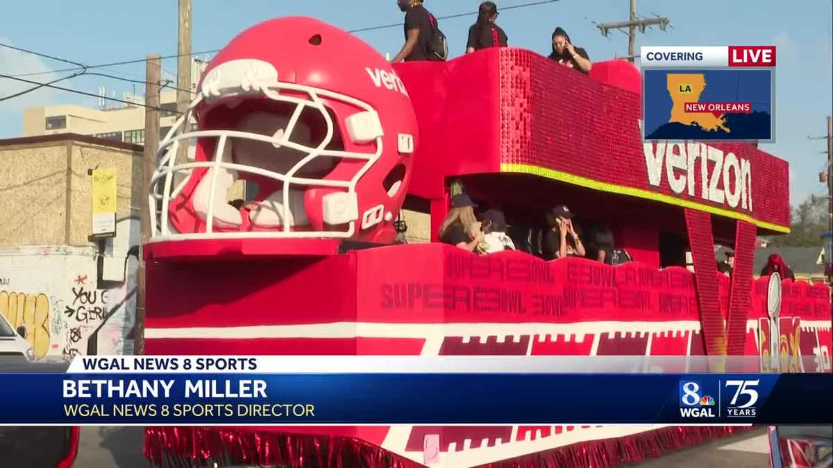 Super Bowl parade features celebrities, floats and marching bands