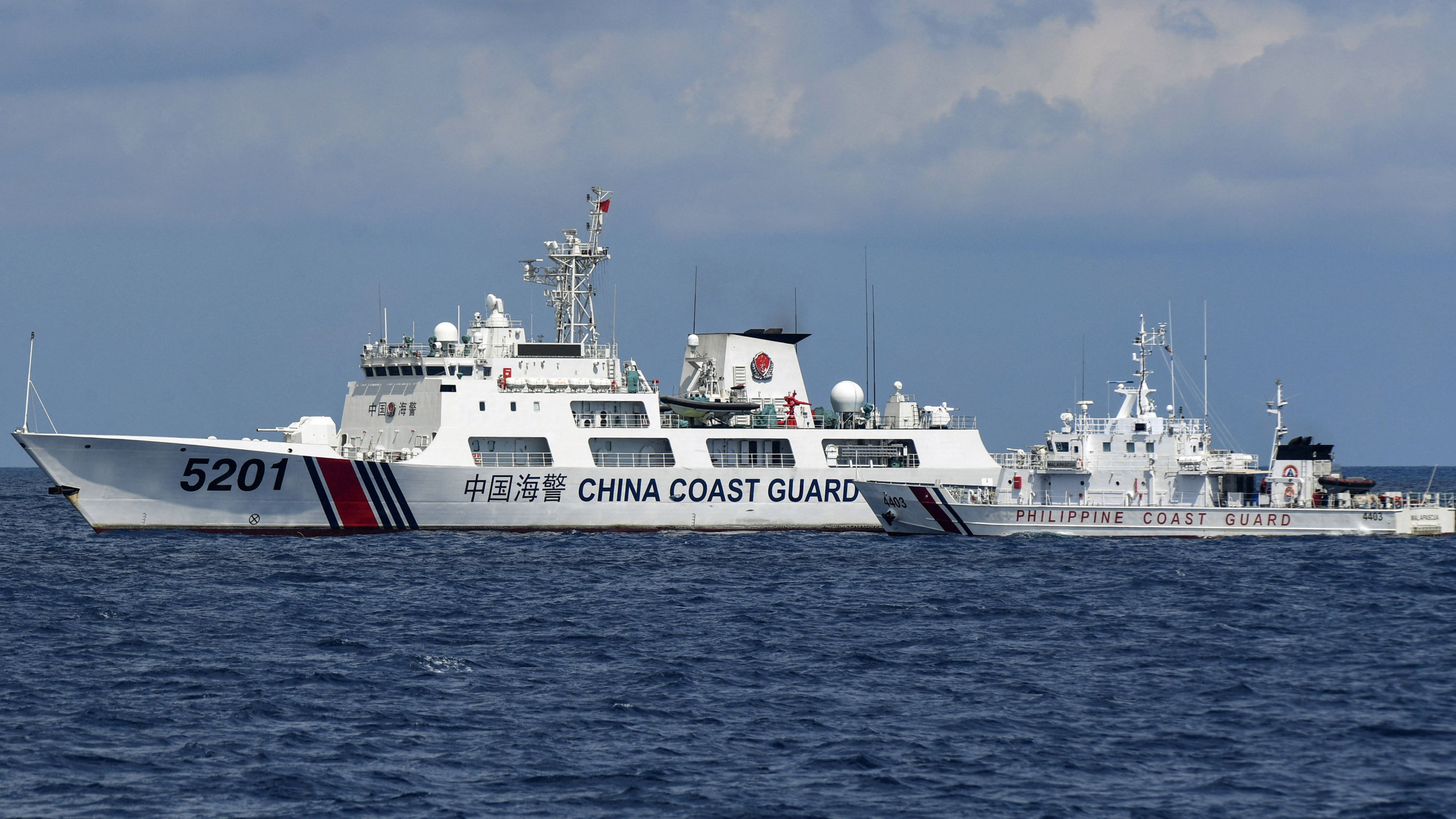 Philippine and Chinese Coast Guard Ships Standoff