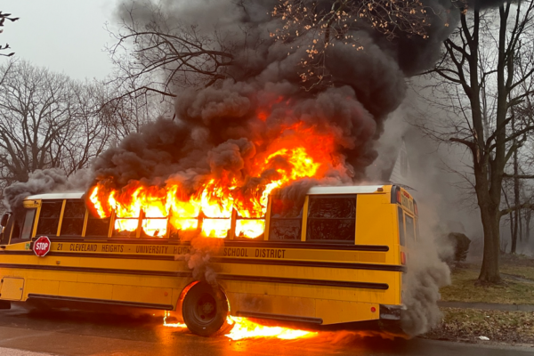 School bus driver evacuates 15 students after blaze breaks out during morning route