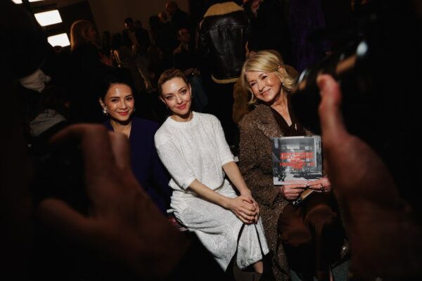 Angelica Lee, Amanda Seyfried and Martha Stewart at the Tory Burch Fall 2025 Ready-to-Wear show