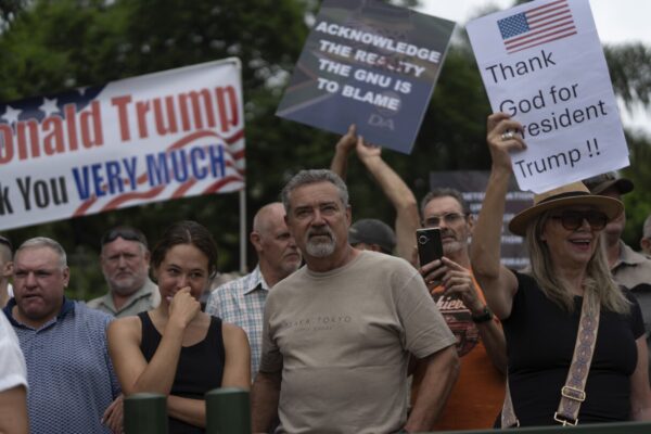 White South Africans gather in support of Trump and his claims that they are victims of racism