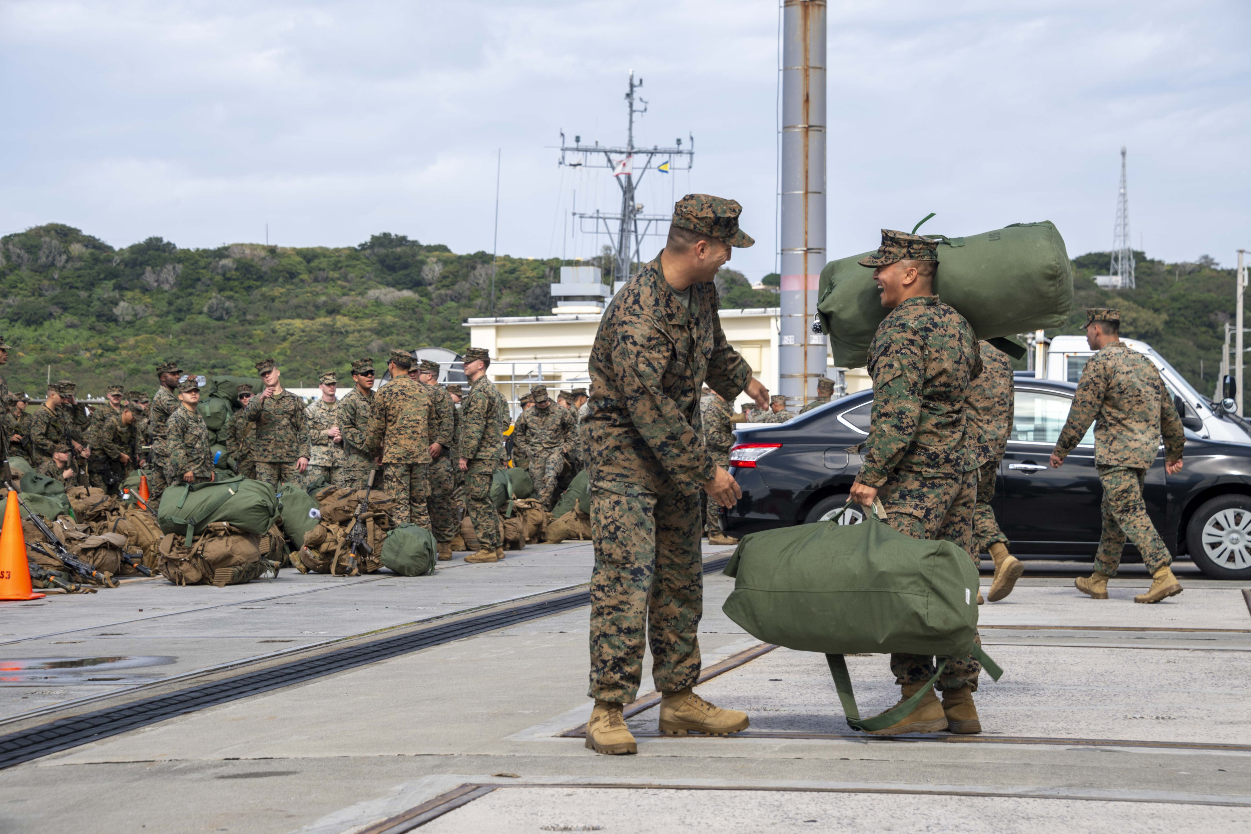 U.S. Marines Deploy with Navy Warship