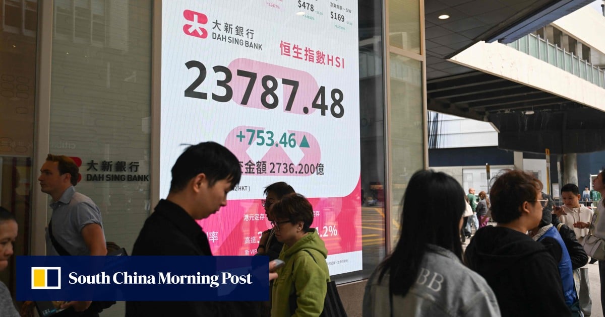 Hong Kong stocks waver as global banks stay bullish amid trade tensions