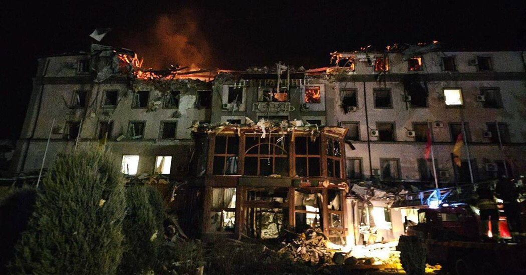 Missile Strikes Hotel in Zelensky’s Hometown in Ukraine