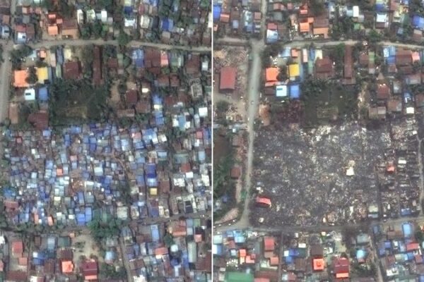 Before and after images show the destruction left by Myanmar earthquake Before and after images show the destruction left by Myanmar earthquake