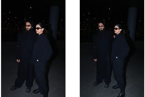 Deepika Padukone And Ranveer Singh Keep Their Airport Fashion Chic As Ever In Matching Black Outfits Deepika Padukone And Ranveer Singh Keep Their Airport Fashion Chic As Ever In Matching Black Outfits