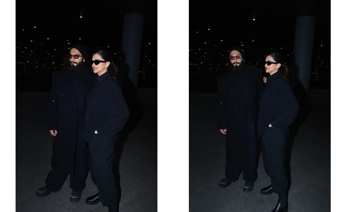 Deepika Padukone And Ranveer Singh Keep Their Airport Fashion Chic As Ever In Matching Black Outfits