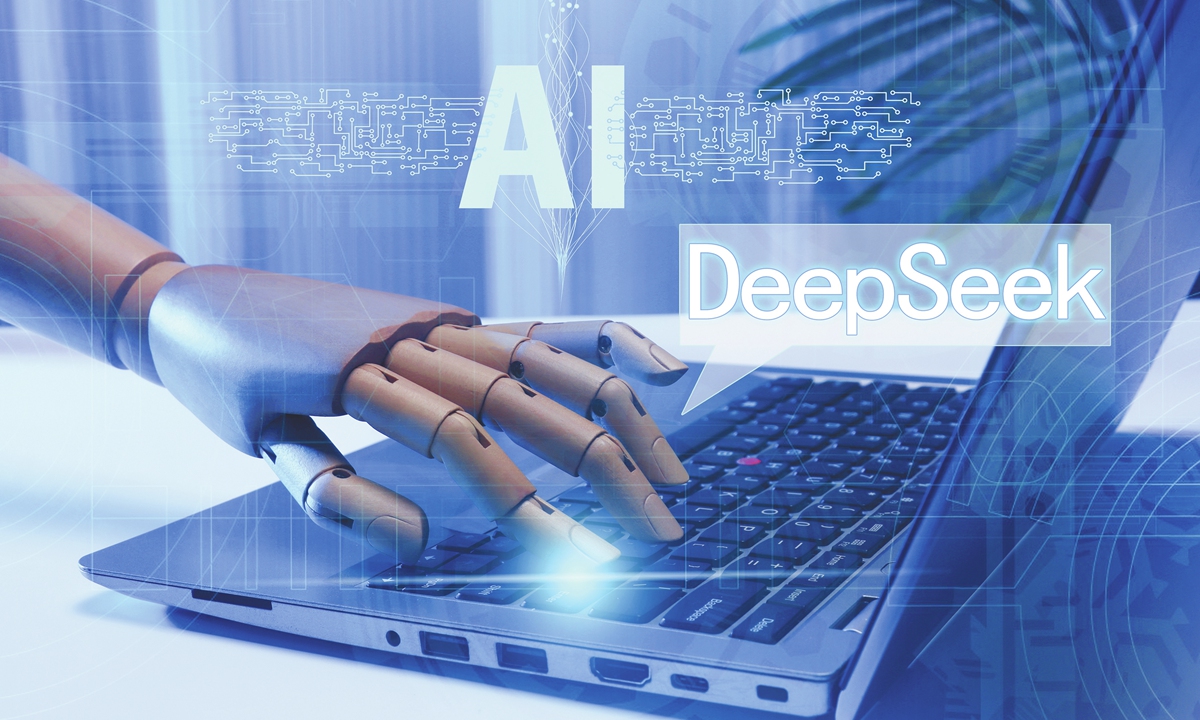 A conceptual image of DeepSeek that has recently stunned global tech industry. Photo: VCG