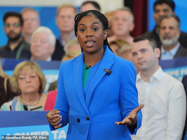 Kemi Badenoch vows 'lower taxes, better services' at Tory local election campaign launch as she says Nigel Farage's Reform 'have never run anything'