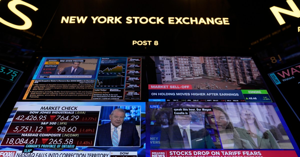 ‘Bloodbath’: US stock market sheds $1.75tn after Trump’s recession remarks | Financial Markets