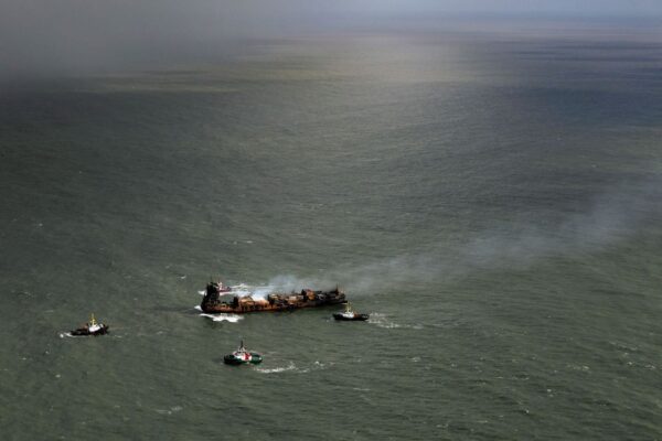 UK braces for environmental impact as ships burn in North Sea after collision