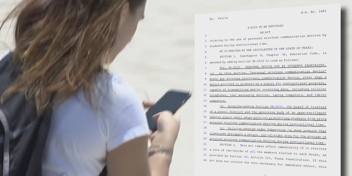 Texas representative files bill banning cell phones in public schools