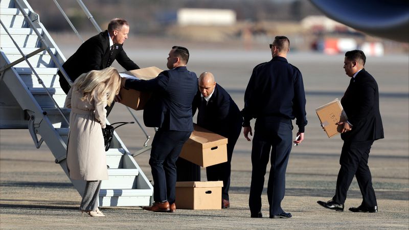 Trump takes seized boxes back to Florida on Air Force One
