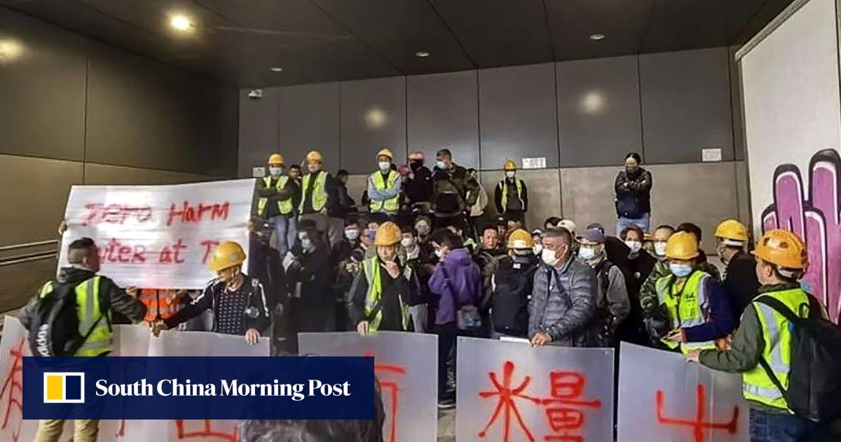 Workers stage protest at Hong Kong airport over HK$6 million in unpaid wages