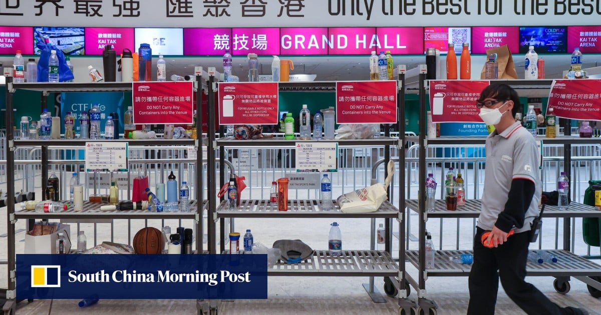 Plastic bottled water served to VIPs at Hong Kong’s Kai Tak Arena despite ban