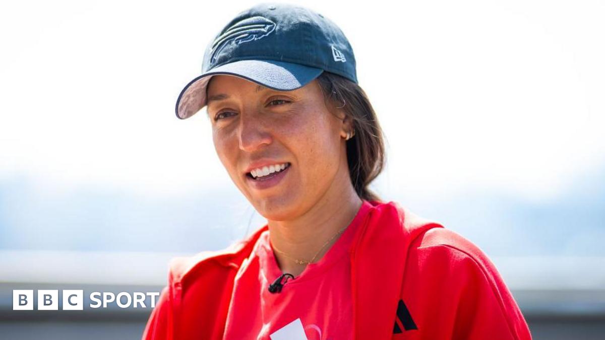 Jessica Pegula smiling during a TV interview