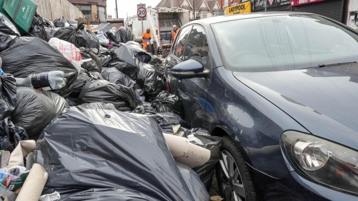 Piles of Rubbish on the streets of Birmingham