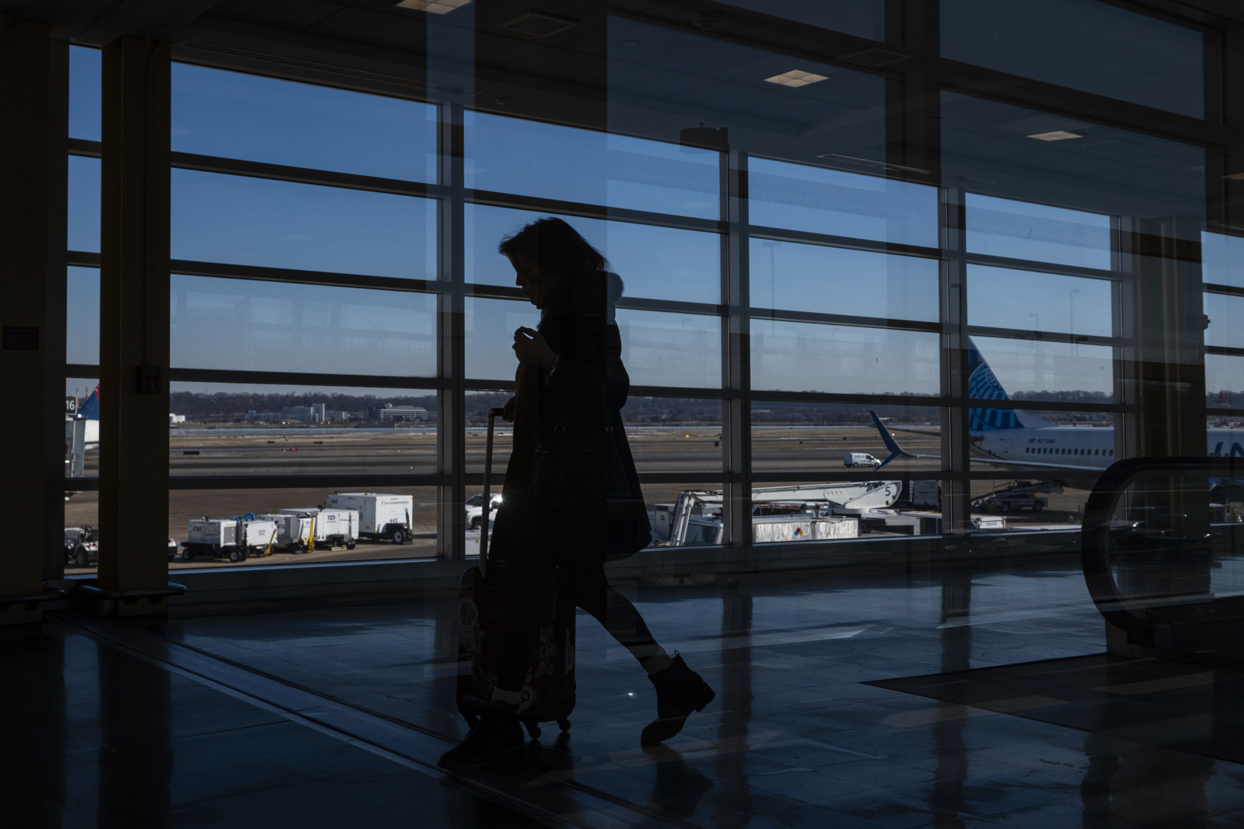 traveler at D.C. airport