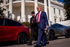 Trump buys a Tesla from Elon Musk at the White House : NPR