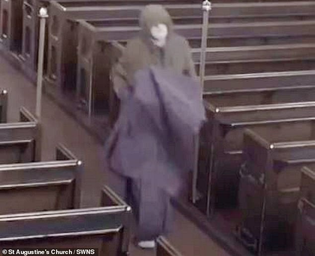 In June, a 140-year-old bronze eagle lectern worth £6,000 was stolen in broad daylight (pictured), at 11am on a Monday, from St Augustine's Church in Birmingham