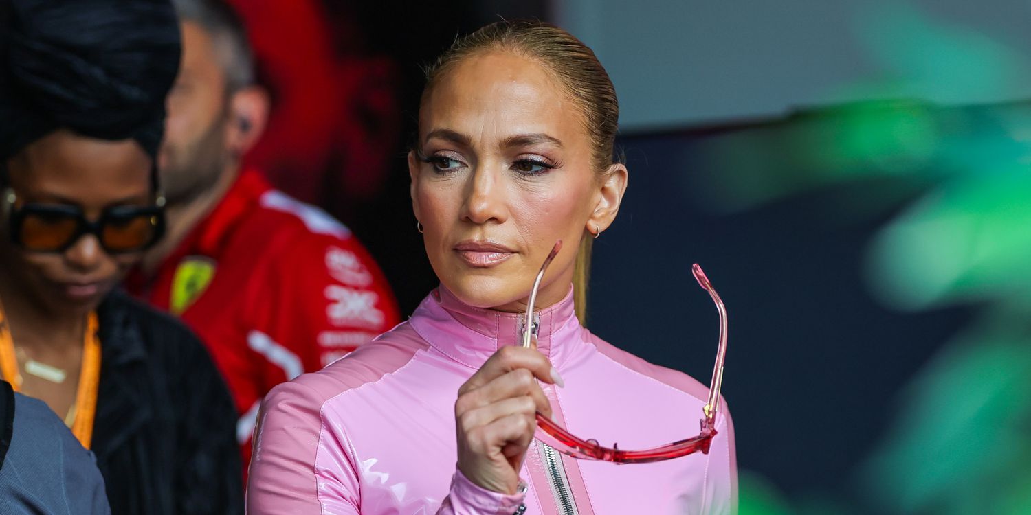 Jennifer Lopez's Latex Jumpsuit Puts a Barbiecore Twist on F1