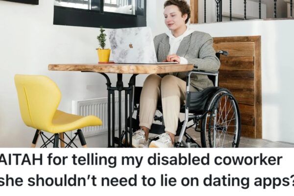 Wheelchair-Bound Coworker Lied On Dating Apps, But When One Of Her Coworkers Said It Was Wrong, She Told Them To Mind Their Own Business » TwistedSifter woman in wheelchair sitting at a table