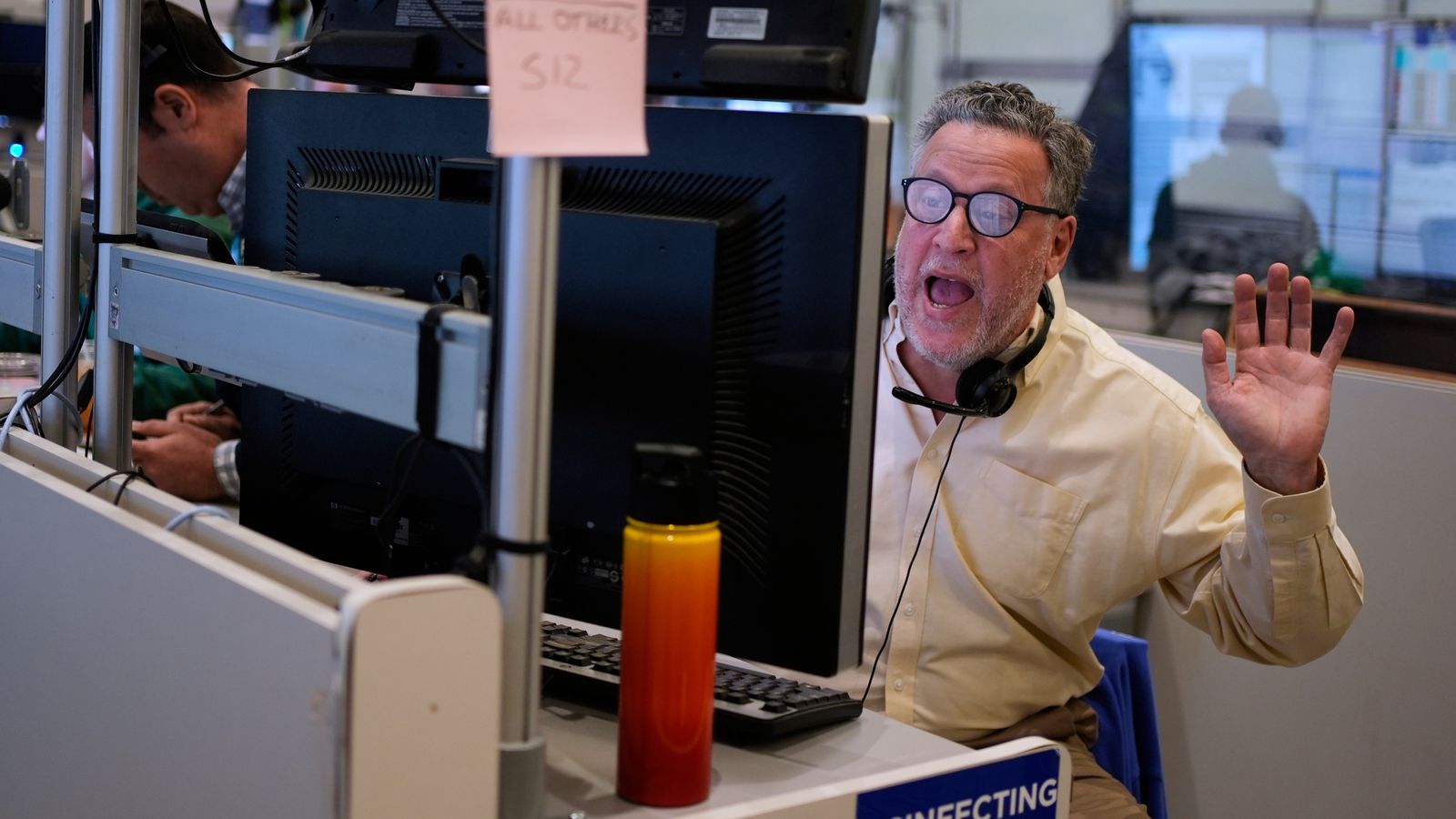 Marty Handler works on the options floor at the New York Stock Exchange in New York, Thursday, April 3, 2025. Pic: AP