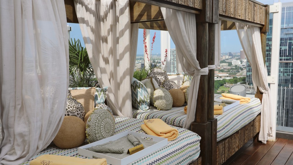 Missoni's signature stripes and patterns adorn the property's branded lounger covers and more.