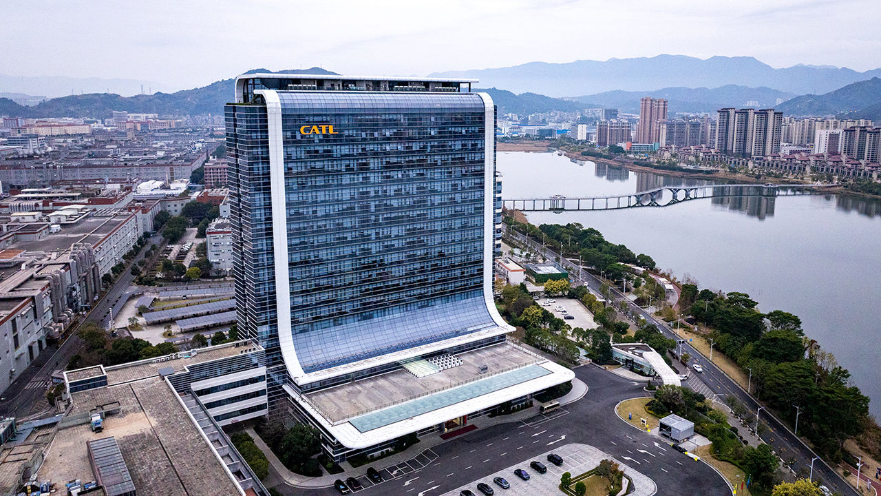 Aerial view of the headquarters of CATL in Ningde, China