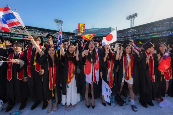 Northeastern students celebrated at the university's commencement ceremony on May 11 at Fenway Park.