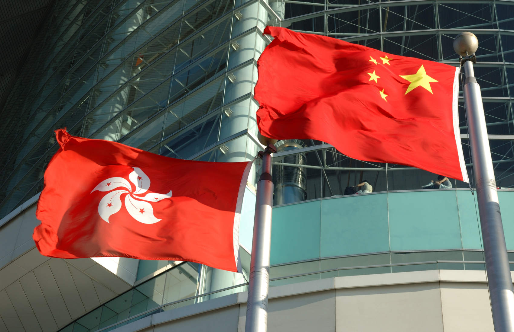 Hong Kong China flags