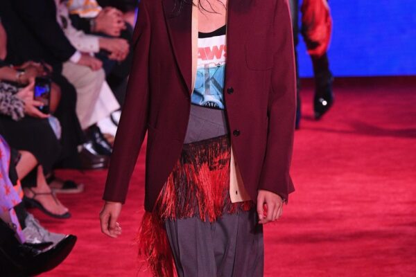 Kaia Gerber on the runway at Calvin Klein spring 2019 ready to wear fashion show.