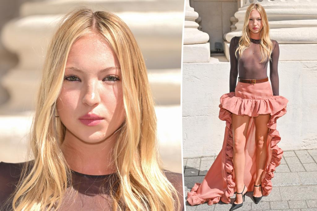 Lila Moss wears see-through top at Paris Fashion Week